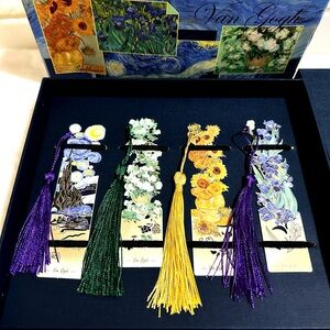Van Gogh Paintings Metallic Bookmark w/Tassel (Set of 4)